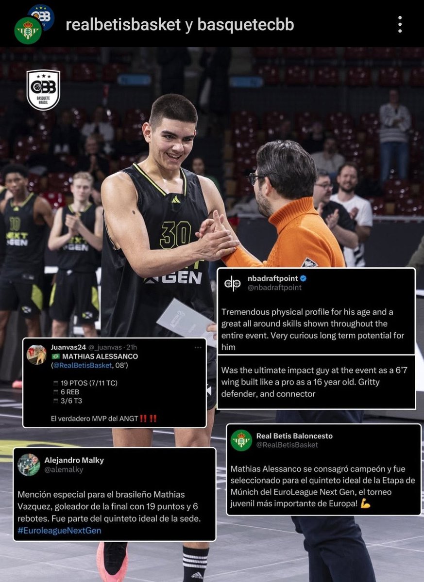 🌏| Por cierto, mañana haré un post analizando al jugador que más me ha encantado del Albert-Schweitzer Tournament.

💃| Este niño del que hablo no es otro que el unicornio brasileño que debería haber reinado en Sevilla.

🇧🇷| Así que nada, mañana un poquito de Mathias Alessanco!