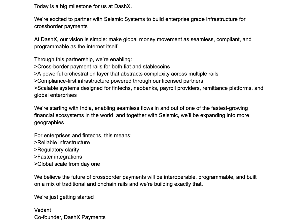 Vedant @ DashX Payments tweet media