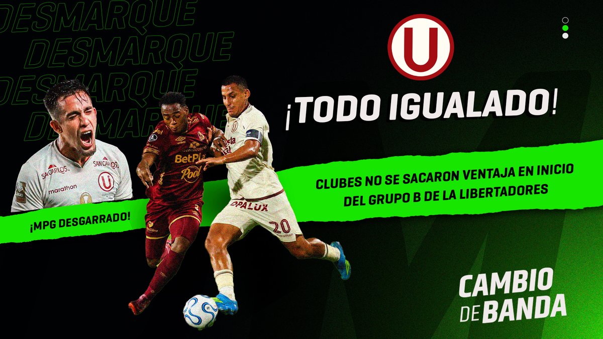 Ya EN VIVO junto a <a href="/adictoalatrama/">Diego Alonso Sáenz</a> para un nuevo Cambio de Banda:

- Inicio igualado en el grupo B de la <a href="/Libertadores/">CONMEBOL Libertadores</a>.

- MPG desgarrado.

¡Súmate a la transmisión!

youtube.com/live/3elnOPd0J…