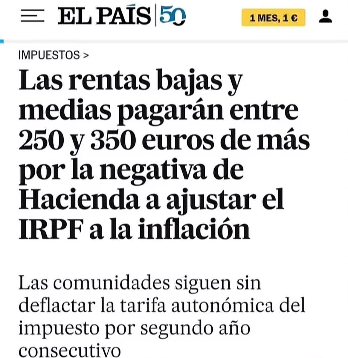 Te lo cuenta EL PAÍS. O sea no podéis decir que es un bulo. 

Enga a pagar y tragar.