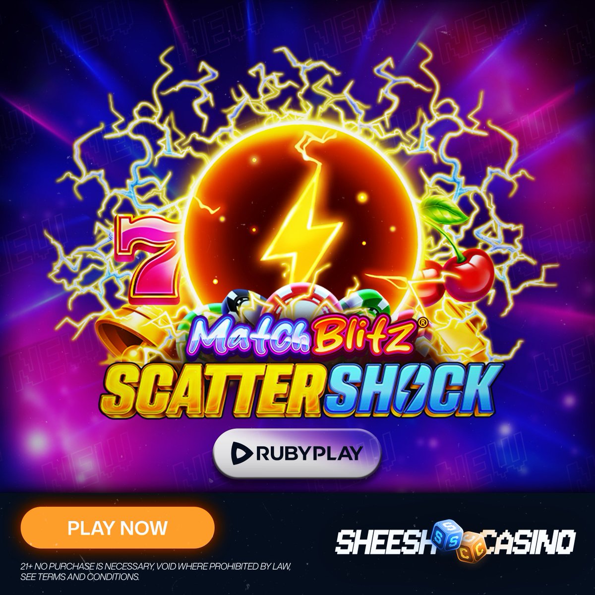 ⚡🍒 NEW GAME DROP! 🍒⚡

Get ready for electrifying wins with Match Blitz Scatter Shock by RubyPlay!

This  high energy slot is bursting with vibrant action, shocking surprises,  and nonstop thrills. Charge up your spins, hit those scatters, and watch  the wins explode! ⚡💥

🔥