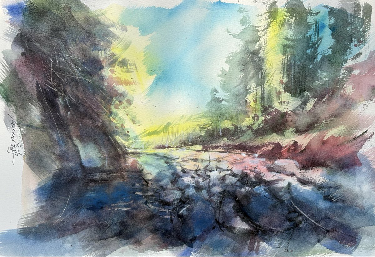 20260409《河滩的乱石》10*15‘纸本水彩