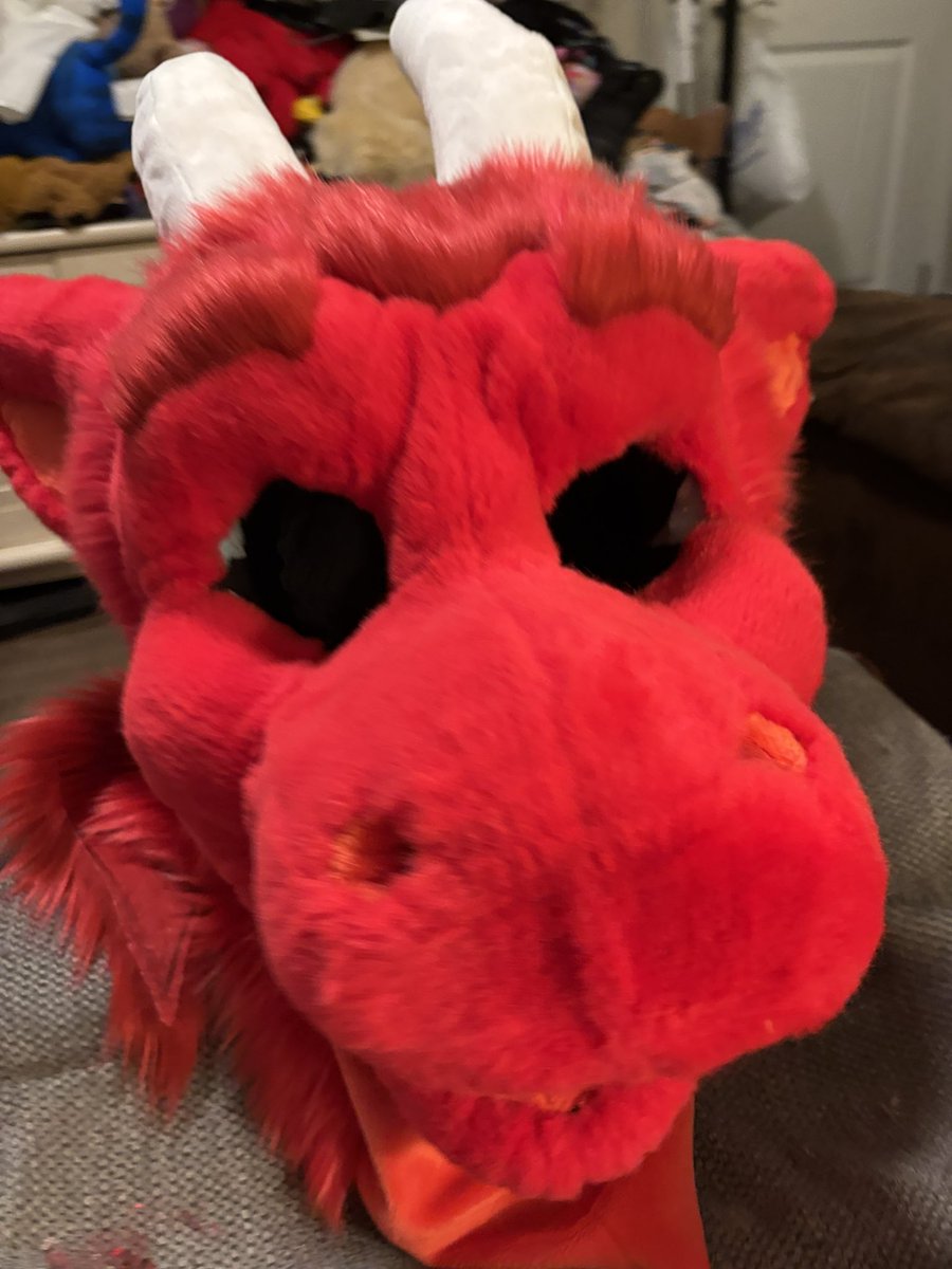 FlamingoFancyFS's tweet photo. Clay is nearly done! Got him mostly all glued up and sewn. Now I just have to do the final shave and then add the eyes. Just need to sew up the back of the head and the liner. And then he will be done and heading home!  #furry #furryfandom #fursuit #fursuitmaker #fursuitmaking https://t.co/dUv6cWQVB3