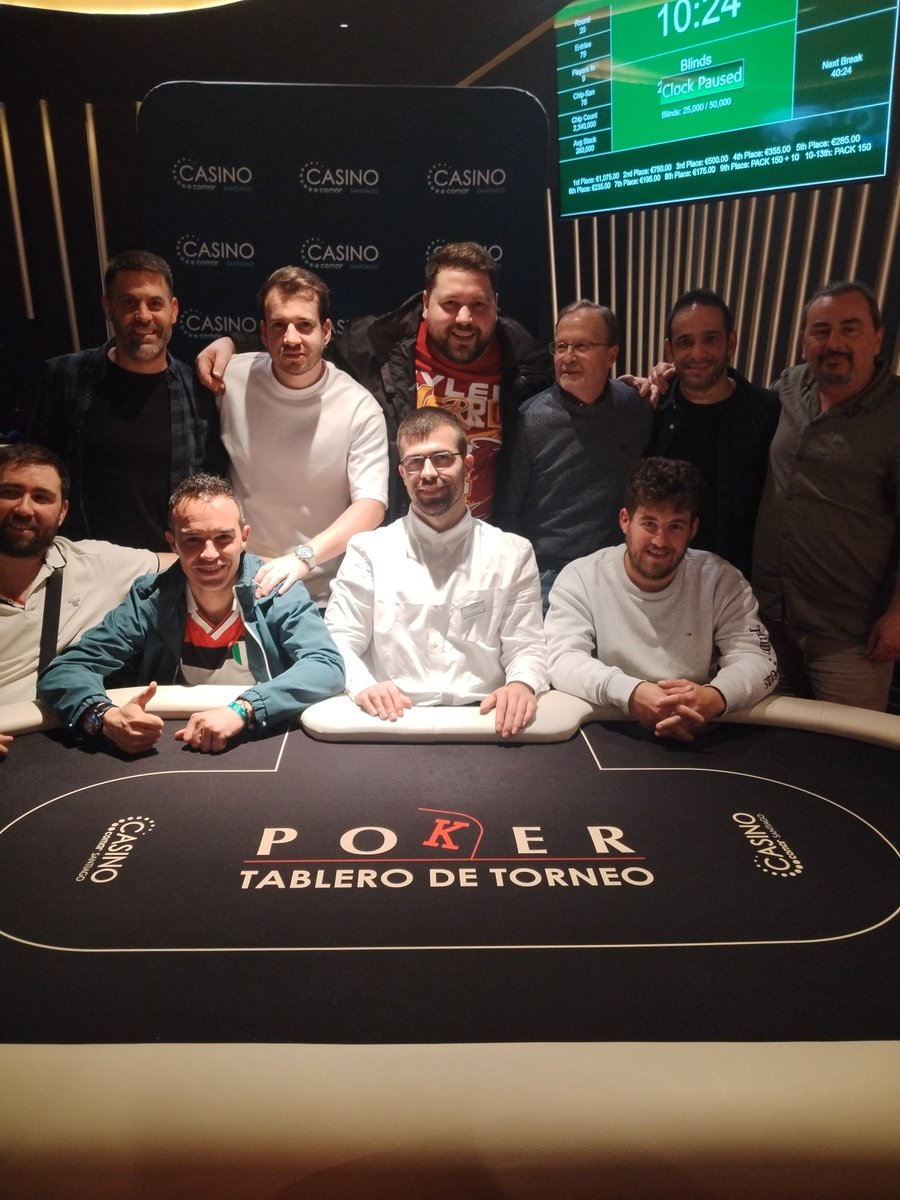 casino_santiago's tweet photo. El #UNIPOKER cierra con 79 🎟️🎟️. El torneo se cierra tras un pacto a 5 en el que #GANOAD reclama el primer puesto.
Nos vemos este sábado en el #WINTHEBUTTON.
¡Nos vemos! ♥️♠️🍀 https://t.co/p7r1qIjjzx