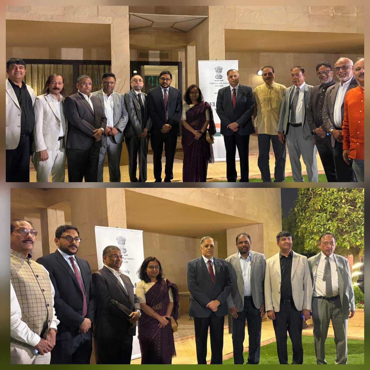 IndianEmbRiyadh's tweet photo. As part of community outreach, Ambassador Dr. Suhel Khan hosted a reception today with community leaders, volunteers, academics, and representatives of various organizations. He appreciated the community’s composure and resilience during the current situation, as well as its commitment to unity, social harmony, and meaningful contributions to society.

He also briefed attendees on proactive measures taken by the Embassy, including operating a 24-hour control room and helpline, ensuring uninterrupted consular services, organizing consular camps, addressing concerns of the Indian student community, and successfully conducting key examinations.

@MEAIndia 
@IndianDiplomacy 
@diaspora_india 
@VikramMisri 
@SecretaryCPVOIA