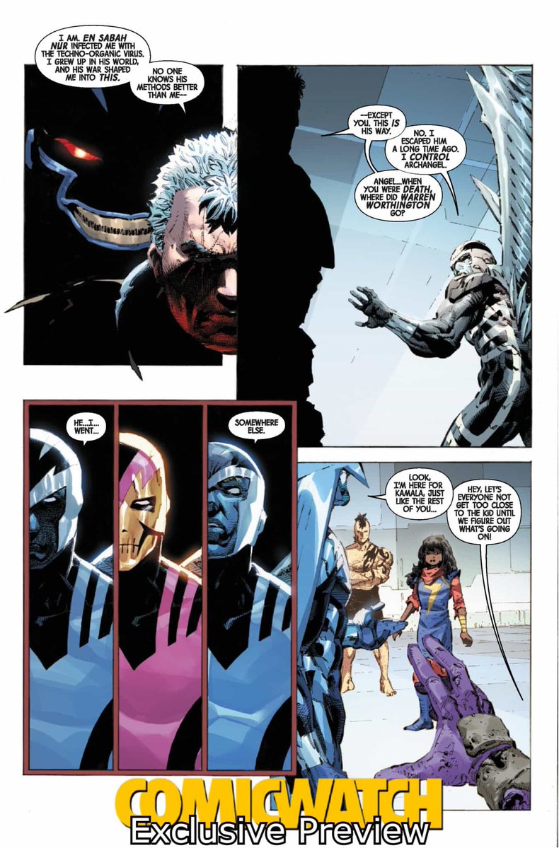 XMen_C_O_T_A's tweet image. Inglorious X-Force #4 preview - @PhilipTanA96476 has entered the chat!!! Excellent art, interesting even though a little tired plot and… Ms Marvel (not sure why?) 

#xforce #cable #archangel