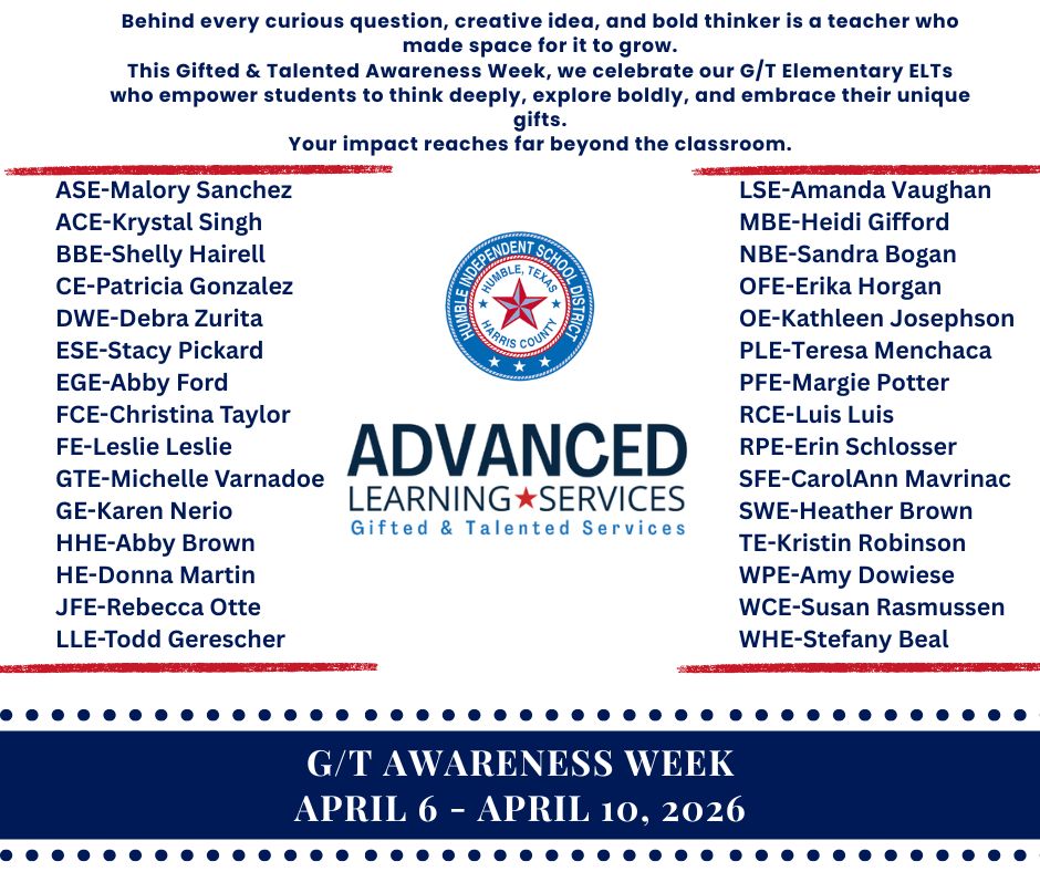 Humble ISD Advanced Learning tweet media