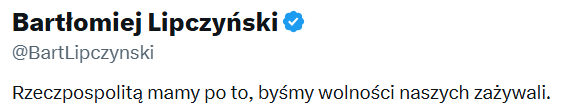 robertaczyk's tweet photo. @KamilK0911 @BartLipczynski @ekonomat_pl Kamilku ty też ze szlachty zażywającej wolności kosztem tych brudasów z plebsu co mają czelność mieć wymagania finansowe??? https://t.co/9lCh2jmKTW