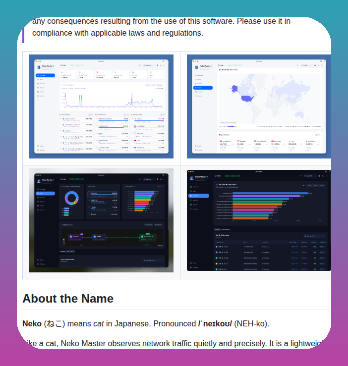 tom_doerr's tweet image. Network traffic monitoring and auditing for local gateways

github.com/foru17/neko-ma…