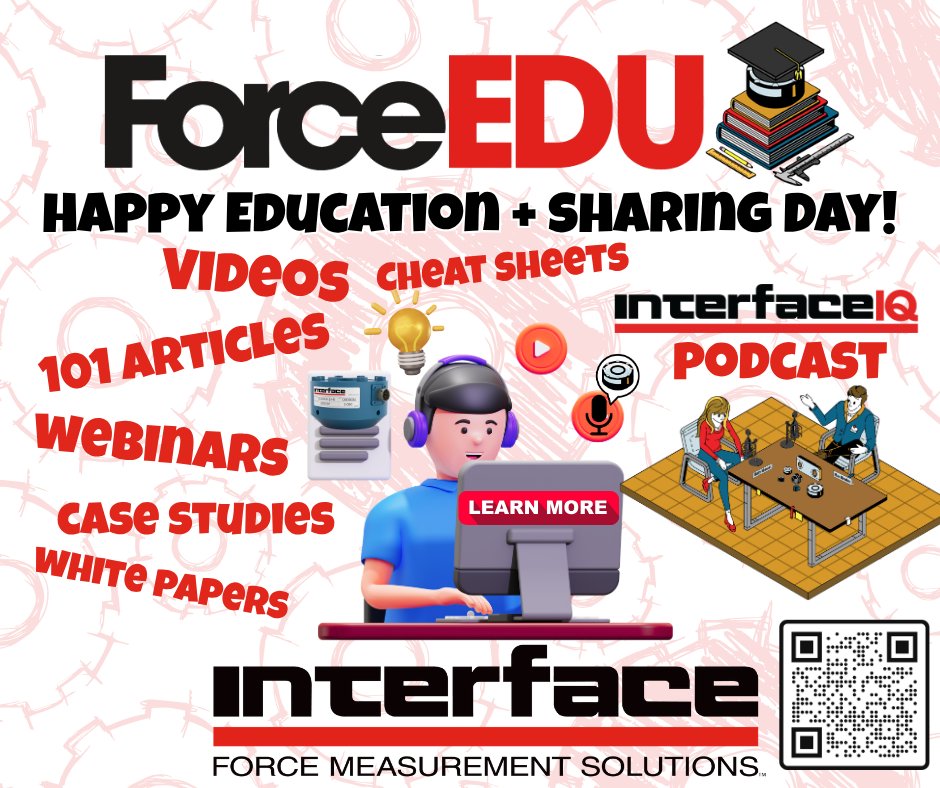 loadcells's tweet image. Happy Education + Sharing Day! Interface is committed to spreading the value and importance of force measurement through education about precision sensor instruments. Follow interfaceforce.com/forceedu for weekly updates and new resources!
#ForceEDU #ForceMeasurement #LoadCells