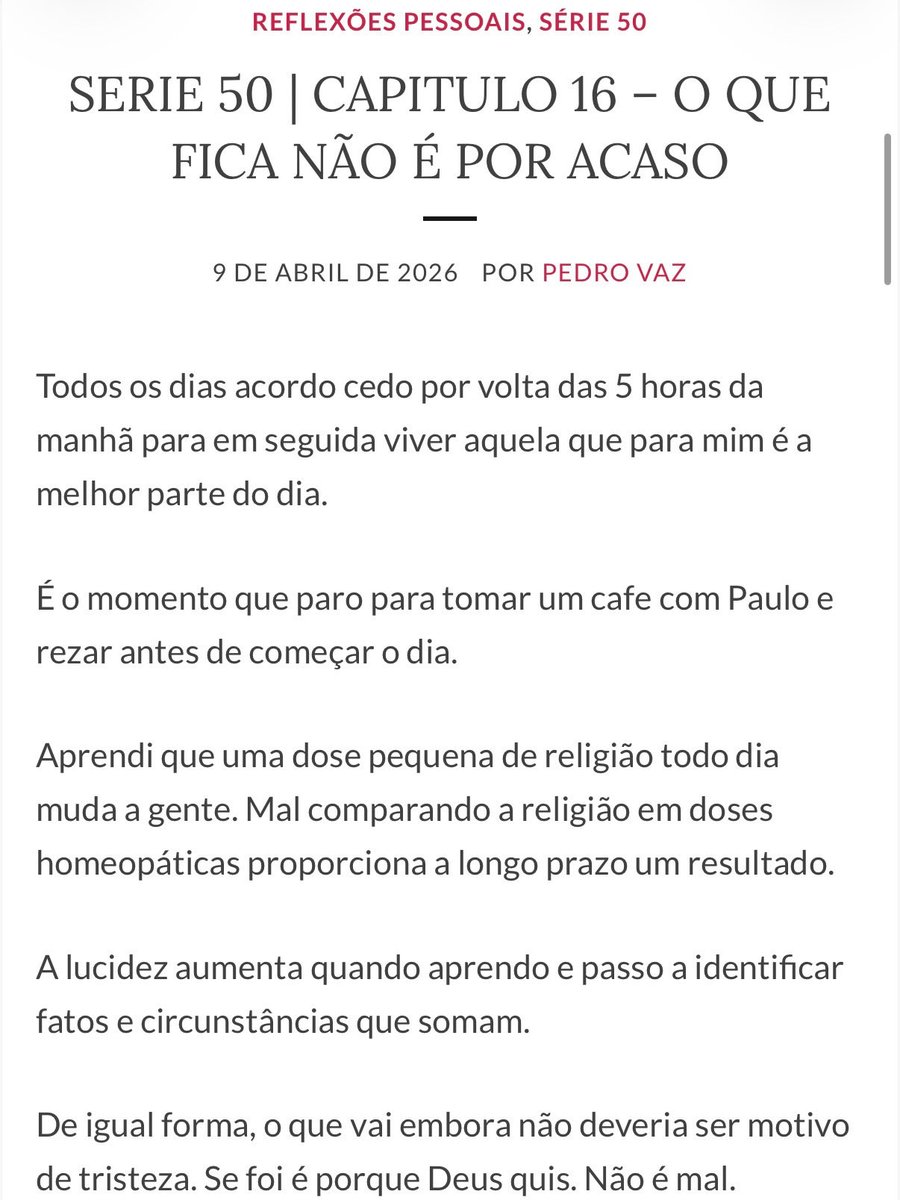 PedroLVaz's tweet image. O que fica não é por acaso. Com o tempo, a gente aprende a reconhecer o que soma e a aceitar o que vai embora. No fim, é simples:
fico apenas com o que é verdadeiro.
#Serie50 #Reflexao