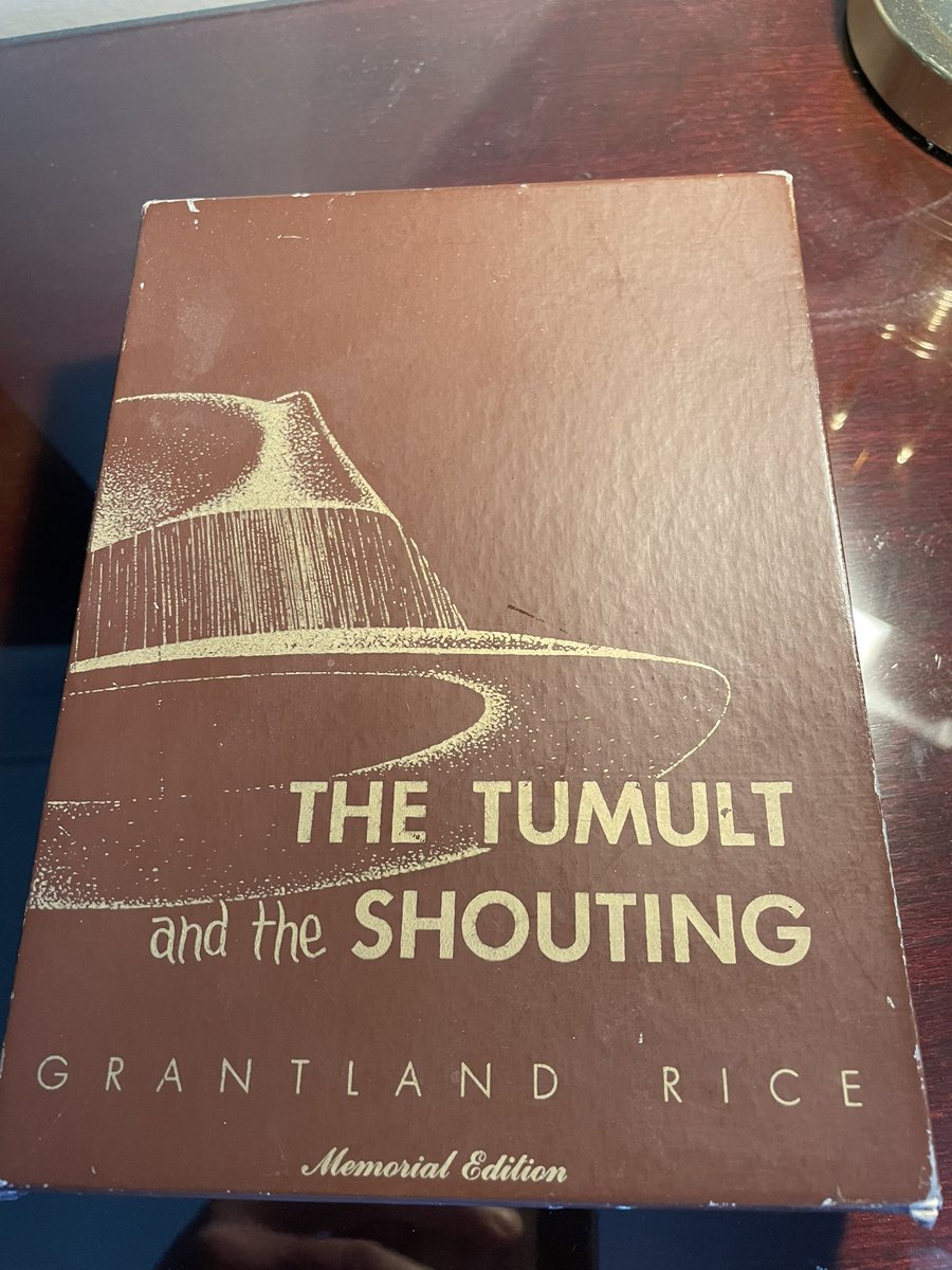 TESweens's tweet photo. Hey @BillSimmons  thoughts on this gem? An original Grantland Rice “The Tumult and the Shouting.” Found it in my dad’s stuff. Came from his uncle, who was a bit of a big deal in Boston back in the day. It’s a beauty! Figured you would appreciate it. https://t.co/M1oqVh8eIj