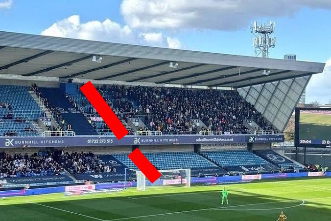 ASIAMTWEET's tweet photo. The away end at our place should be this from now on. When teams come and pack out that whole stand it’s like a 12th man. Make the away end a pokey little corner like most clubs do. @philclarke0170 @SPJ91 @MillwallFAB @AchtungMillwall https://t.co/U6Nf78KEEk
