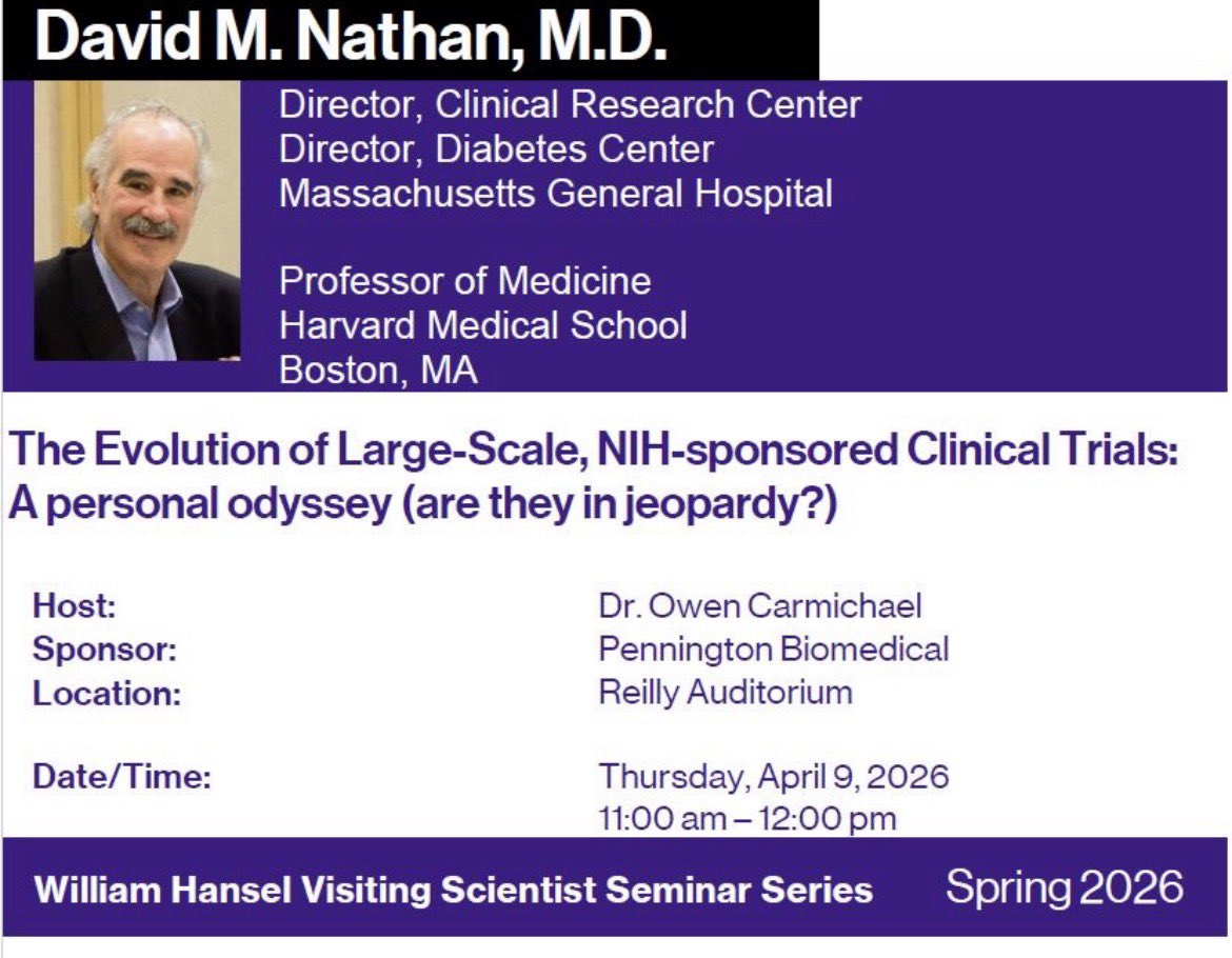 PBRCNews's tweet photo. We were pleased to host Dr. David Nathan of @harvardmed and @MassGeneralNews for the Hansel Visiting Scientist Seminar #VisitingScientist #PBRC https://t.co/mUm0OjRJuI