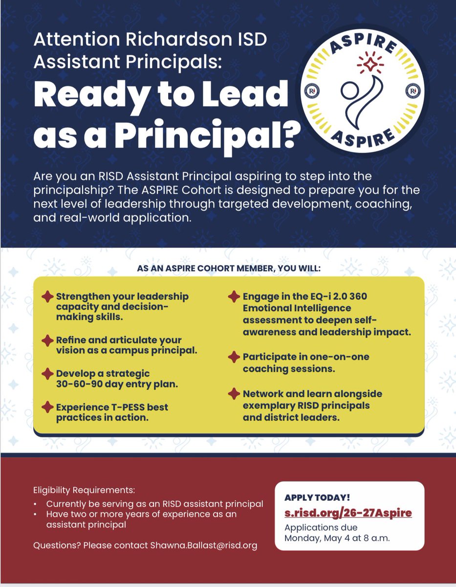 BallastShawna's tweet photo. The Magic of Aspire! RISD Assistant Principals that are ready to take the next step in their paths to becoming principals this cohort is for you! RISD 26-27 Aspire Cohort Applications open! #risddreambig https://t.co/QRIXDsnEcF
