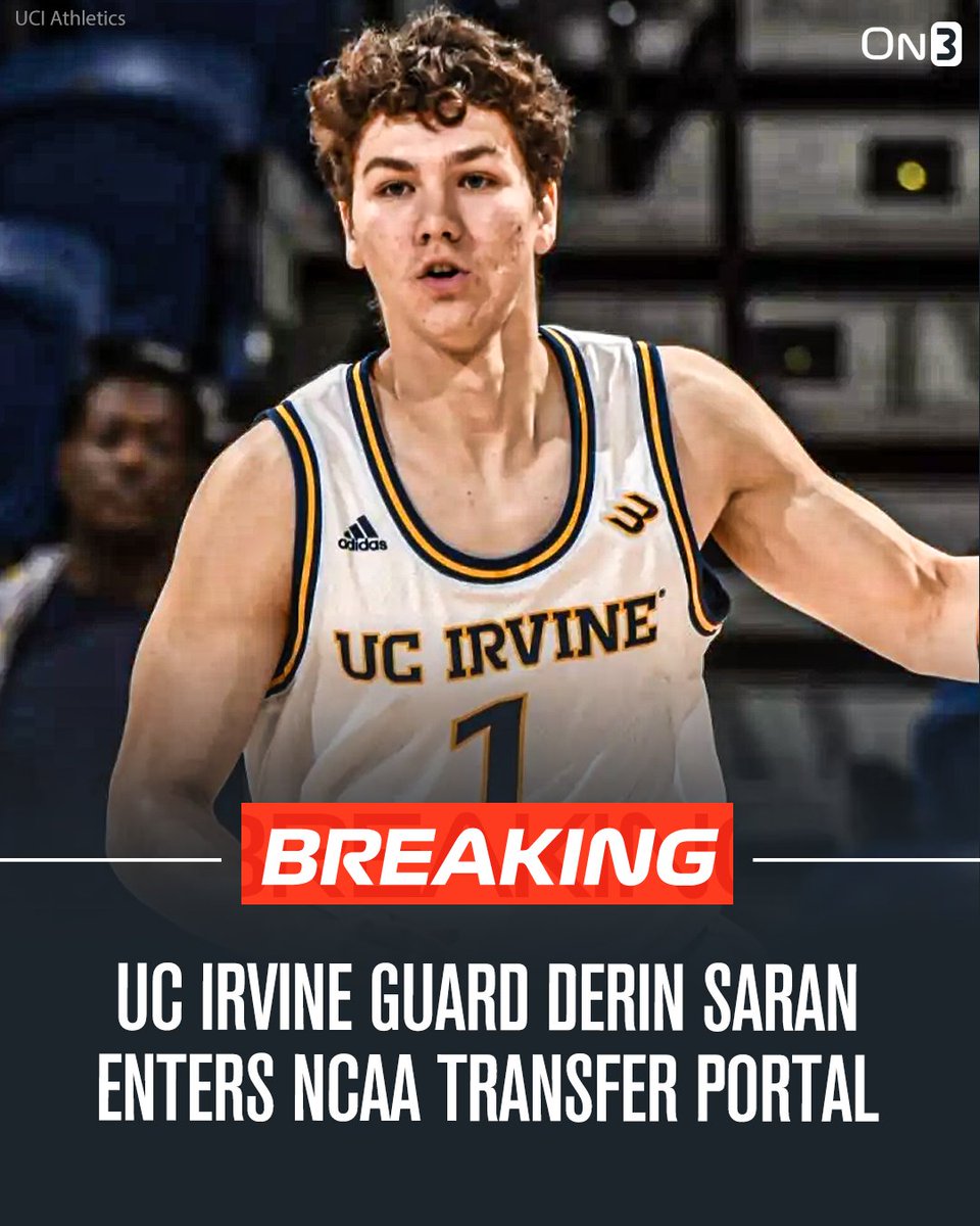 TransferPortal's tweet photo. NEW: UC Irvine guard Derin Saran has entered the NCAA transfer portal, @PeteNakos reports.

Saran averaged 11.5 points and 5.3 rebounds per game this past season.

https://t.co/Im777miSMM https://t.co/u8D3kFKaiq