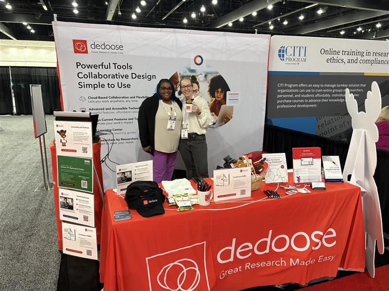 Dedoose's tweet photo. AERA26 is here! 

Visit Dr. Quash and Dr. Spindler at Booth 250 to give us feedback, access training info, or browse resources. 

We're available Thursday through Saturday in the Exhibition Hall. Enter our raffle for a chance to win a year of the app and official textbook bundle. https://t.co/JfVs2lb22x
