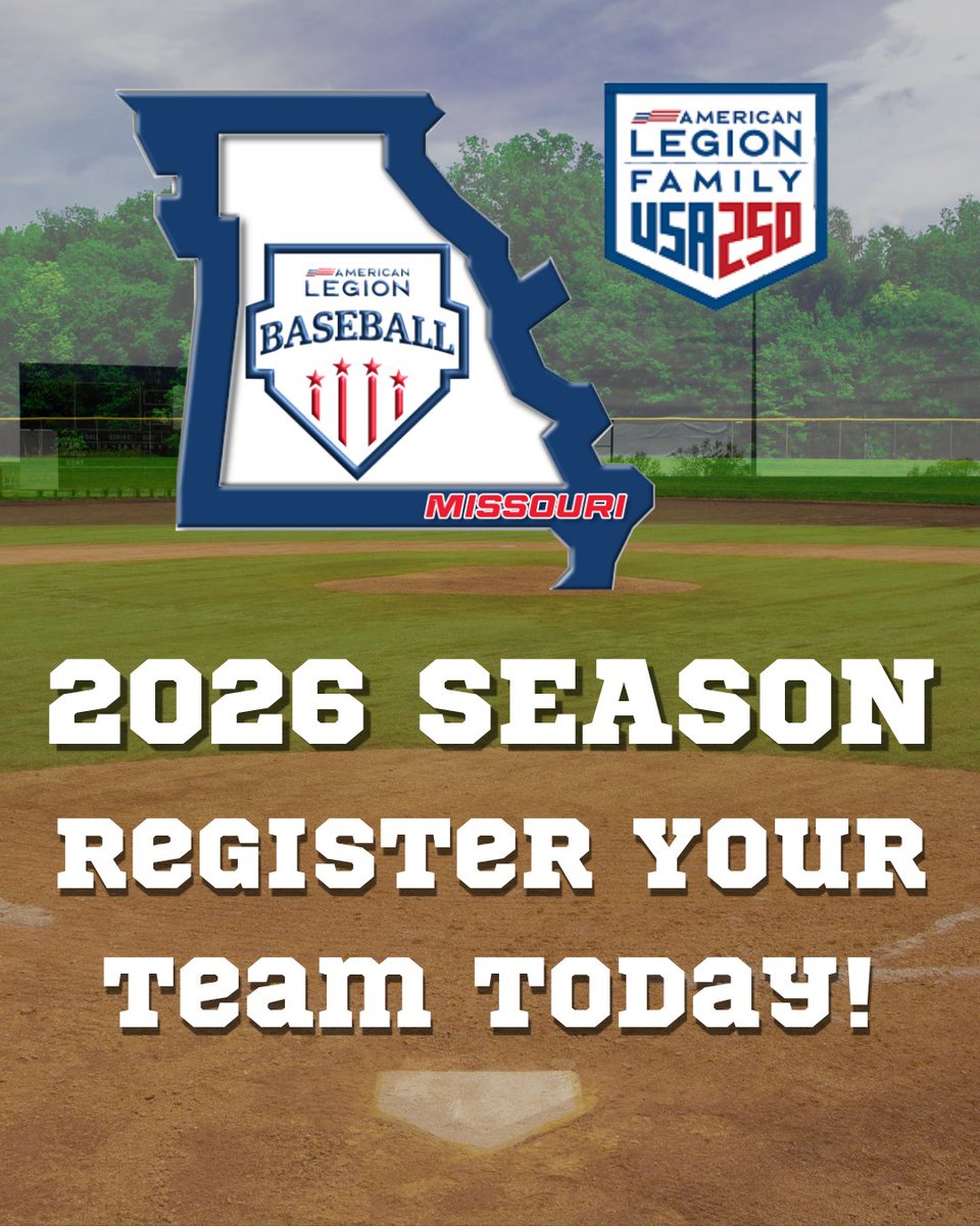 MOLegionBall's tweet photo. With the 2026 season calendar out, teams across Missouri are starting to come into focus ⚾

If your team hasn’t registered yet, now’s the time — things are starting to lock in!
> https://t.co/dWVySsHcmP

#MissouriLegionBaseball #LegionSeason #TeamRegistration https://t.co/rFUWO2dXRe