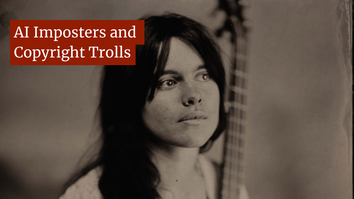 plagiarismtoday's tweet image. A folk musician found herself the victim of AI imposters. Then she found herself the victim of false copyright claims.

Article Below

#Copyright #AI #FolkMusic