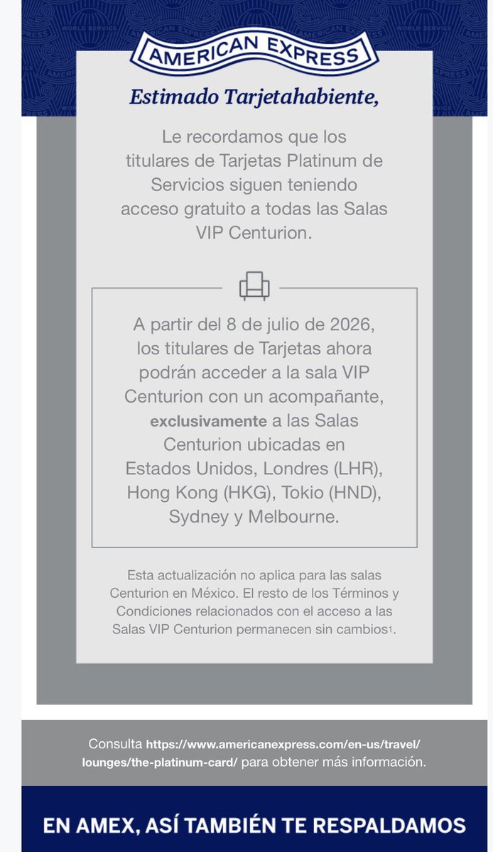 xacleon's tweet photo. Primero quitan el beneficio de cash back con @Ticketmaster_Me ahora ya no pueden entrar invitados a la sala. AMERICAN EXPRESS me andas perdiendo. 

¿Recomendaciones de nuevas tarjetas con beneficio para viajes? https://t.co/hfWQQwNeJZ