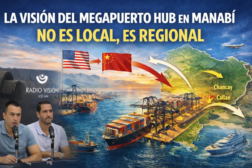SomosManabi's tweet photo. Manabí no debe pensarse solo en clave local. La visión del megapuerto hub es regional: puede fortalecer al Ecuador en el nuevo mapa logístico del Pacífico Sur y complementar al sistema portuario nacional. Leer mas... https://t.co/aptdq3Nfif #Manabí #Megapuerto #Manta #Ecuador https://t.co/hJubK3du8F