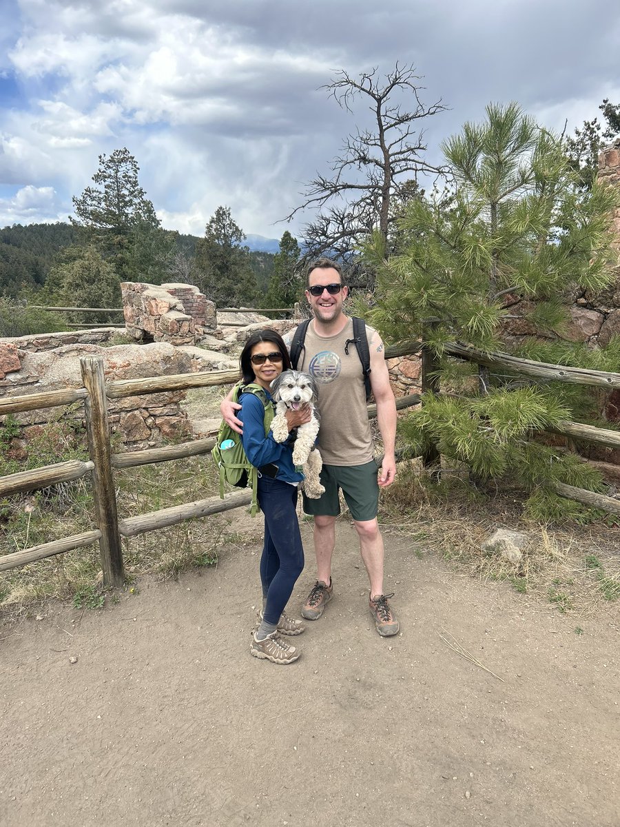 Relaxing afternoon hiking in Evergreen with the doggies.