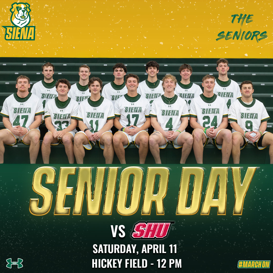 SienaSaints's tweet image. 🥍 #SENIORDAY | Legacies built. Standards set.

Forever part of Siena. 💚💛

@sacredheartmlax at @SienaLacrosse

⏰ 12 PM
🏟️ Hickey Field
📍Loudonville, NY 
📺 @ESPNPlus ▶️ tinyurl.com/2r8z3suj
📊 tinyurl.com/2s3u8pwv

#MarchOn x #BringTheJuice x #MAACLAX x #NCAALAX