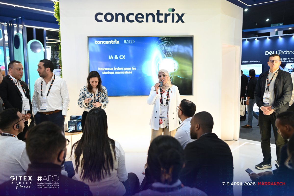 ADD_MAROC's tweet photo. À l’occasion du GITEX Africa Morocco 2026, l’Agence de Développement du Digital (ADD) et @Concentrix ont organisé une masterclass dédiée aux startups, intitulée : « IA, CX & Croissance : nouveaux leviers pour les startups marocaines ».

Cette session a mis en lumière le rôle stratégique de l’intelligence artificielle dans l’optimisation de l’expérience client et l’accélération de la croissance des startups.

À travers des échanges d’experts et des retours d’expérience concrets, ladite session a permis d’explorer les opportunités offertes par l’IA pour repenser les parcours utilisateurs, améliorer la performance des services et renforcer la compétitivité des jeunes entreprises innovantes (JEI).

Cette initiative s’inscrit dans le cadre de la convention récemment signée entre l’ADD et Concentrix, illustrant une volonté commune de soutenir l’innovation et d’accompagner la montée en compétences des startups marocaines.

@Ministere_TNRA
@AmalElfallah
#Amine_ElMezouaghi
@TrixieMirmand
@GITEXAfrica

#GITEX #GITEXAFRICA #GAM26