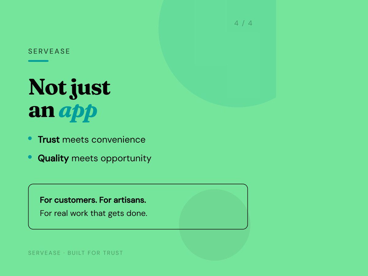 serveaseng's tweet photo. A platform where you can book trusted service providers, pay securely, and only release payment when you’re satisfied.

No stress. No stories.

Just results.

#Servease #HomeServices #NigeriaStartups #TrustAndQuality” https://t.co/IrW9tMP9Uo