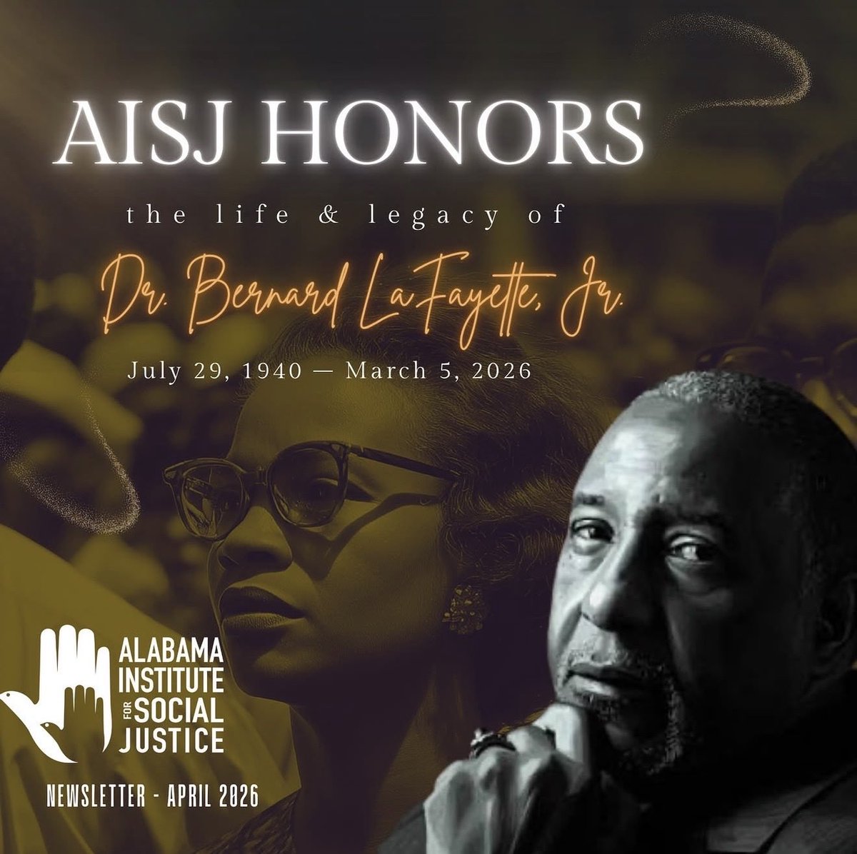 AlabamaISJ's tweet photo. Honoring Dr. Bernard LaFayette Jr.—his legacy reminds us change is built through discipline, courage, and belief.

We carry that forward—connecting care, housing, and paid leave.

Read more: https://t.co/WBcIqCjqEg https://t.co/1O5eQXxxjL