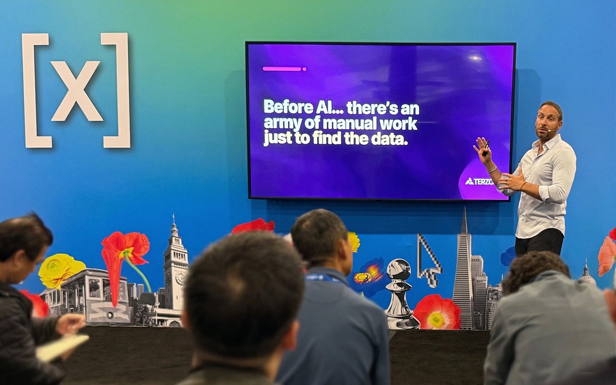 TerzoHQ's tweet image. AI scales the work. Humans guarantee the truth. 💜

Brandon Card said it best, on stage at #HumanX. 

We came with a message. We're leaving with momentum.

This is just the beginning. 🚀
#Terzo #AgenticAI #MakeDataDance