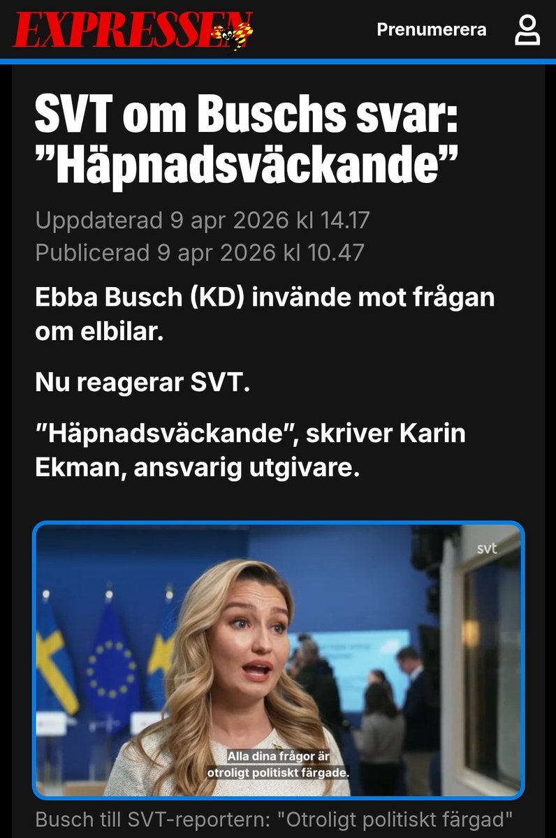 Om en journalist ställer kritiska frågor till minister Busch så är de "otroligt politiskt färgade". Är det den trumpistiska synen på journalistik som sipprar in i Sverige?