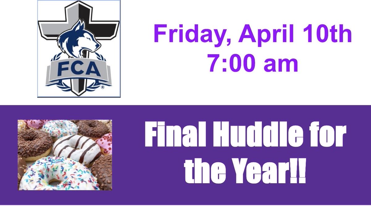 OwatonnaFCA's tweet photo. Hey @Owatonna_MS tomorrow is our final FCA huddle for the school year. See you in the morning! https://t.co/lYeQF1ONB4