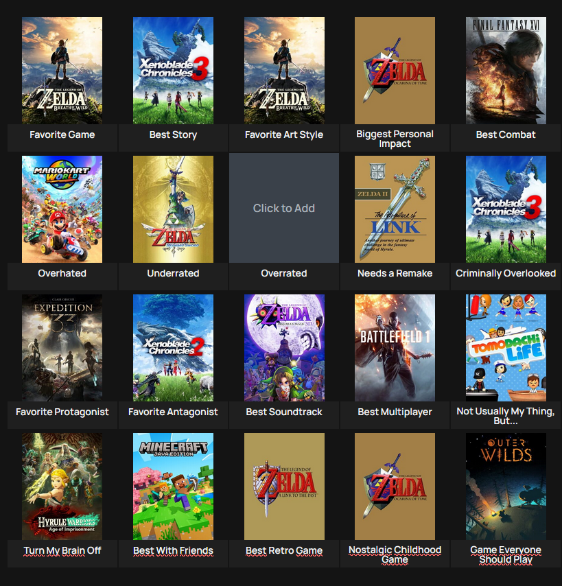 Skyflooze's tweet image. J'ai essayé mais chaud, et on retrouve forcément beaucoup les mêmes jeux ahah
Et pas mit de jeux en "Overrated", j'en ai aucun qui me vient en tête