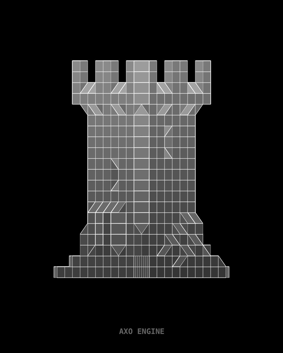 Axoengine's tweet image. Beyond the cube. Testing the synergy between classic voxels, sloped modules and curved geometry.

—-

Más allá del cubo. Probando sinergias entre voxels clásicos, módulos inclinados y geometrías curvas. 

#isometric 
#voxelart 
#technicaldrawing
#digitalfabrication
#axoengine