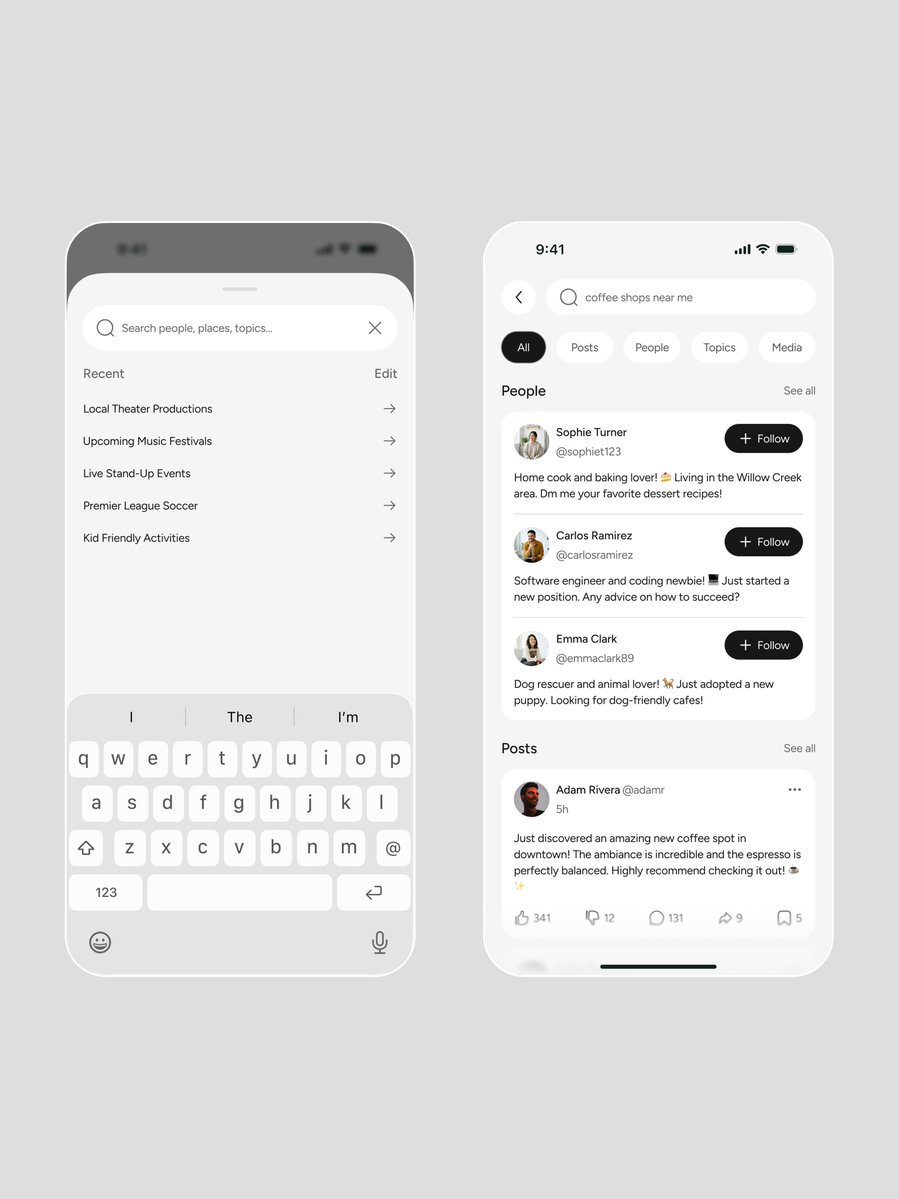 Search and search result screen✨