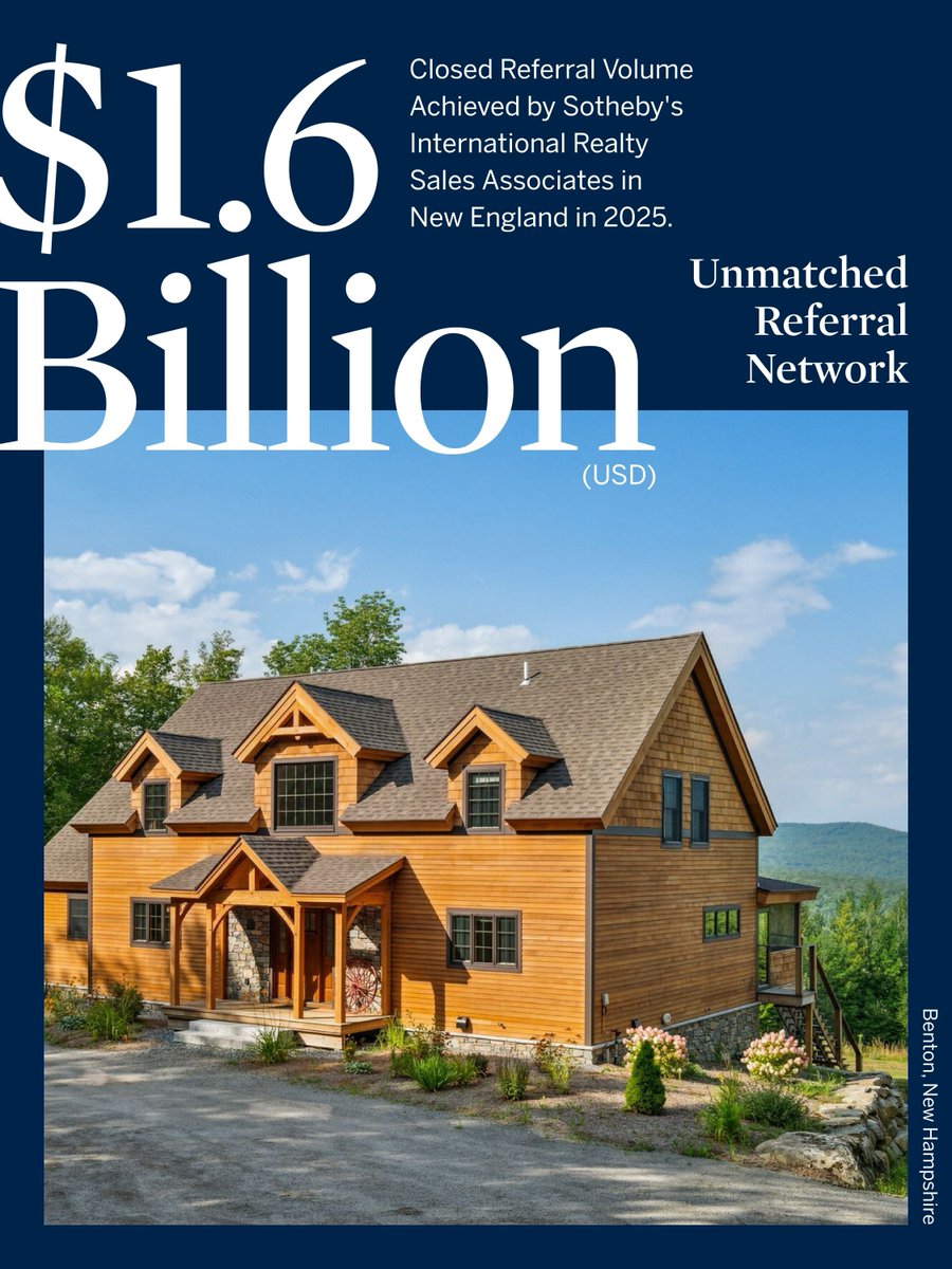 LegacySIR's tweet photo. Leadership in Maine extends across a powerful regional network. Across New England, @sothebysrealty affiliates achieved $16.5B in sales and 13,700+ transaction sides in 2025. 

Learn more at the link below!
https://t.co/OIzZ7zdXsq

#MaineLuxuryRealEstate https://t.co/3B1i9zB5k7