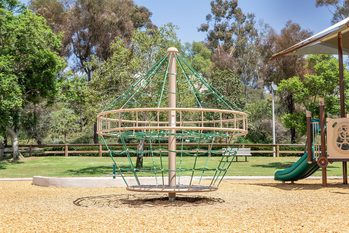 PlayRelaxLive's tweet photo. Discover a new level of play at Gallup Park! This refreshed community hub at Nellie Gail Ranch in California offers separate zones for younger and older kids, dynamic play elements, and exciting features like a 75-foot zip line and shaded swings. https://t.co/qJwH373nhd