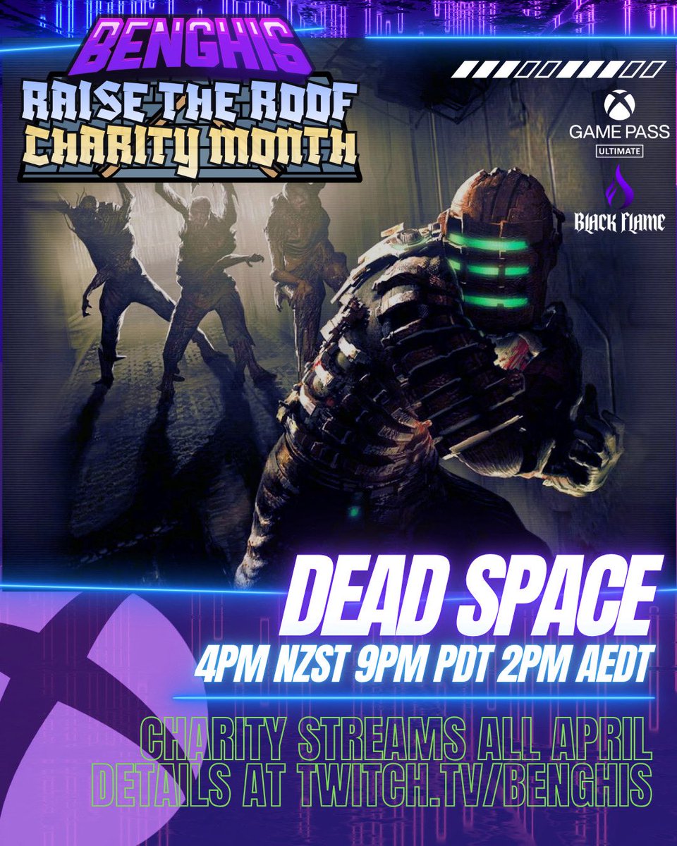 benghis's tweet image. We’re LIVE at 4PM NZST 👀

Back into Dead Space… and whatever’s waiting in the dark 💀

Raising funds all April for Faith City Church &amp;amp; Community Centre 🙌
🎁 $1 = 1 giveaway entry

👉 twitch.tv/benghis

#RaiseTheRoof #CharityStream #DeadSpace #XboxGamePass #TwitchNZ