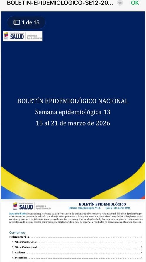 Tras 10 años de silencio oficial, la publicación del Boletín Epidemiológico es un paso necesario para la #saludpública en #Vzla.  El diagnóstico real de nuestras patologías es la base para diseñar políticas públicas eficientes y salvar vidas. ¡La transparencia es un derecho! 🩺🇻🇪