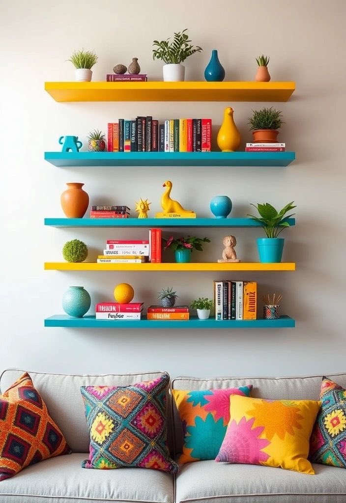 CharismaHomeDec's tweet image. #Under30Minutes Decorating Project! 
Style a floating shelf to have the fun, upbeat and colorful tone you desire in less than 30 minutes! Simply organize and add your favorite accessories to it!
 #floatingshelves #walldecor #homedecor #livingroom #colorful #whimsical #creative