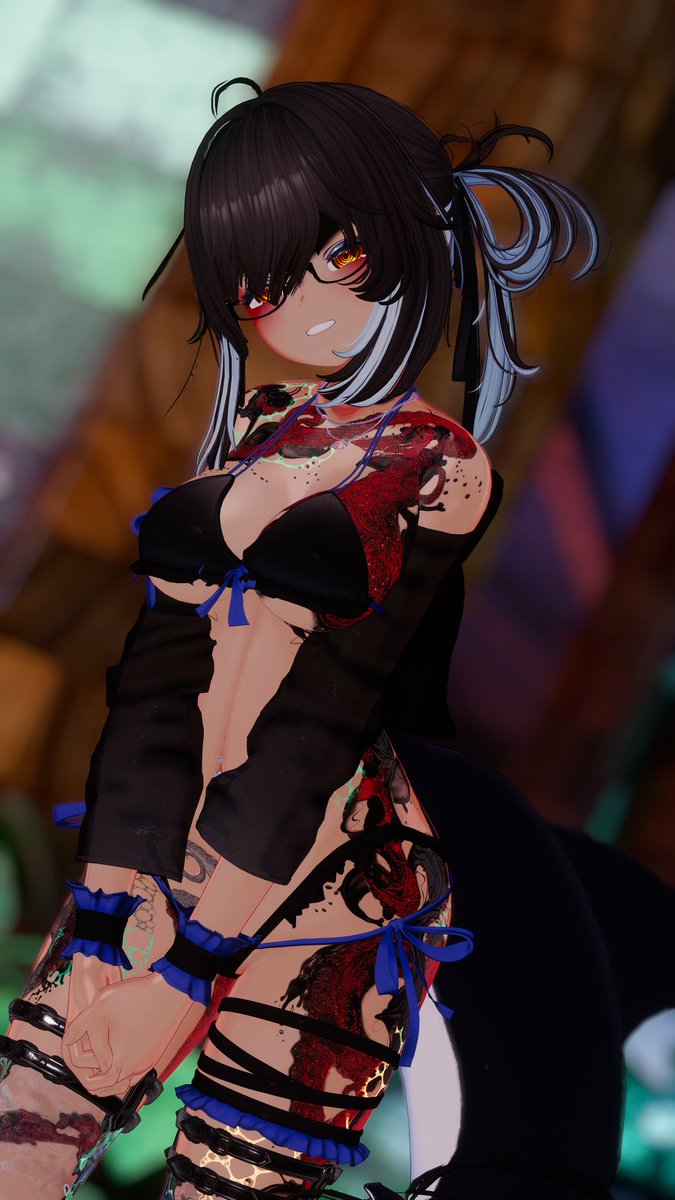 BunsVRC's tweet image. It reminds me a bit of my old side bun, and I'm already low-key in love with it~ 🦈🤍