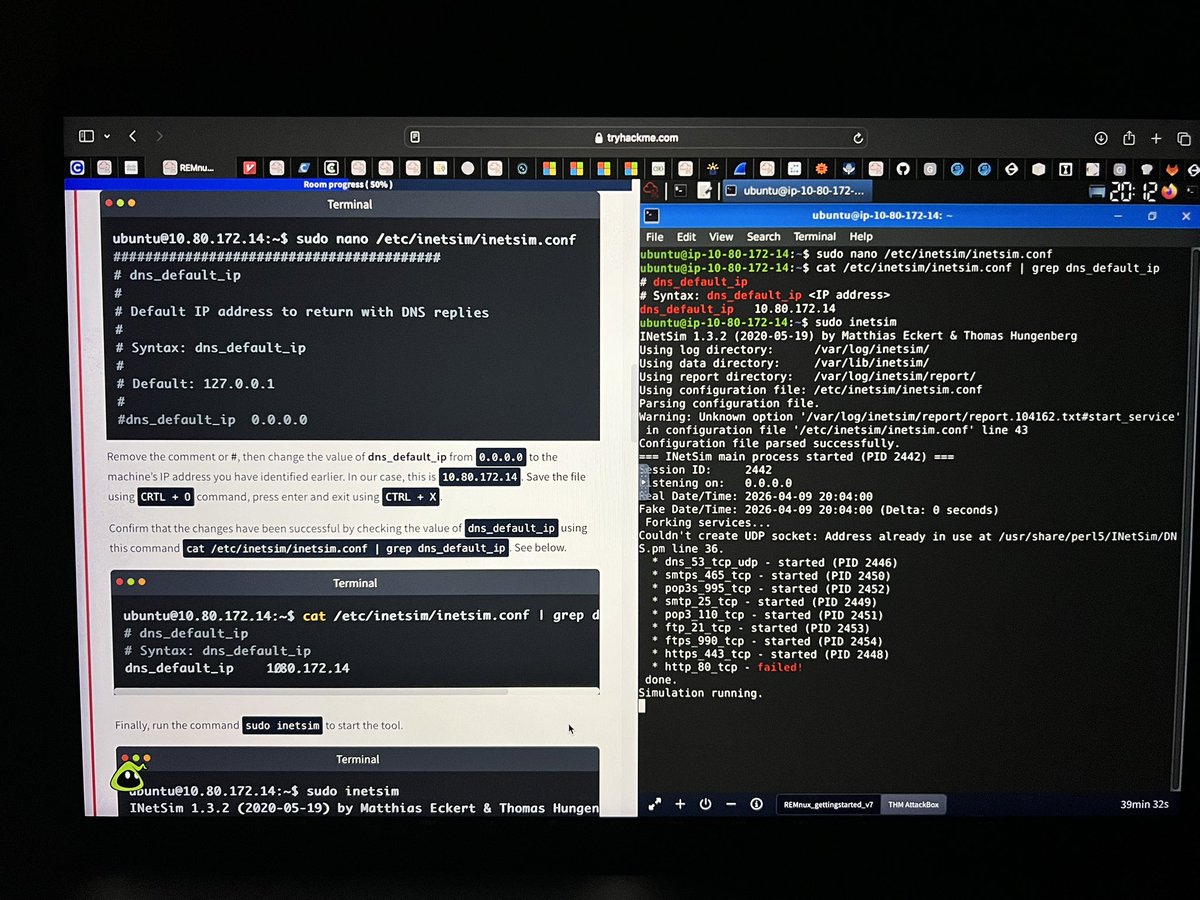 peachnez28's tweet image. Day 99 : Road to being a Cybersecurity Analyst🛡️ 
I completed 3 rooms on THM and I’m impressed. CyberChef:TheBasics, CAPA:TheBasics and REMnux: Getting there. 
Cc: @segoslavia #CyberSec