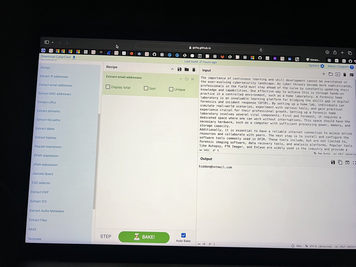 peachnez28's tweet image. Day 99 : Road to being a Cybersecurity Analyst🛡️ 
I completed 3 rooms on THM and I’m impressed. CyberChef:TheBasics, CAPA:TheBasics and REMnux: Getting there. 
Cc: @segoslavia #CyberSec