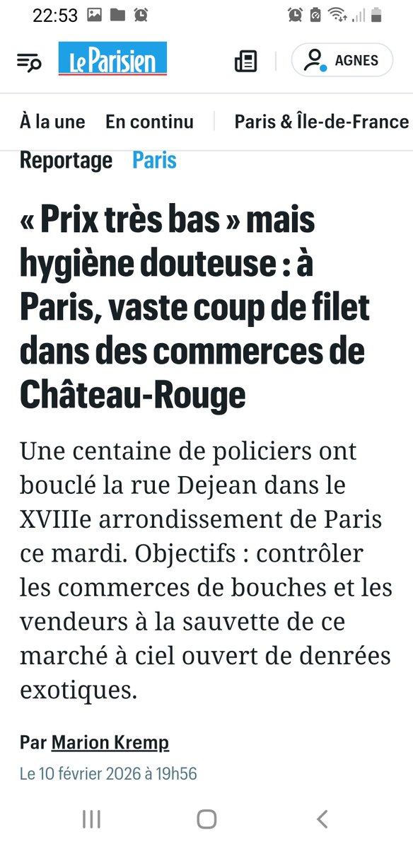 Cette rue a été contrôlée par la Préfecture de Police le 10 février (2026). "Un vaste coup de filet", selon Le Parisien. Hum. #ChâteauRouge 
leparisien.fr/paris-75/prix-…
