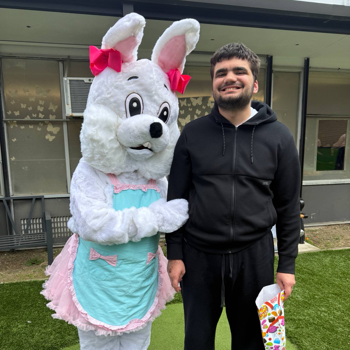 DDIFamily's tweet image. Students in the Children's Residential Program were visited by the #EasterBunny last week. They also enjoyed a festive egg hunt, scouring the grounds for hidden treats and celebrating the holiday season with excitement and joy. #DDI #DDIFamily #AutismAcceptance #Autism