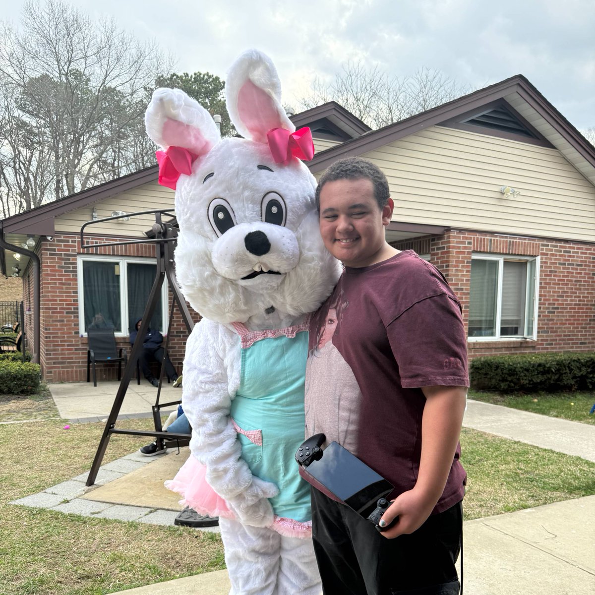 DDIFamily's tweet image. Students in the Children's Residential Program were visited by the #EasterBunny last week. They also enjoyed a festive egg hunt, scouring the grounds for hidden treats and celebrating the holiday season with excitement and joy. #DDI #DDIFamily #AutismAcceptance #Autism