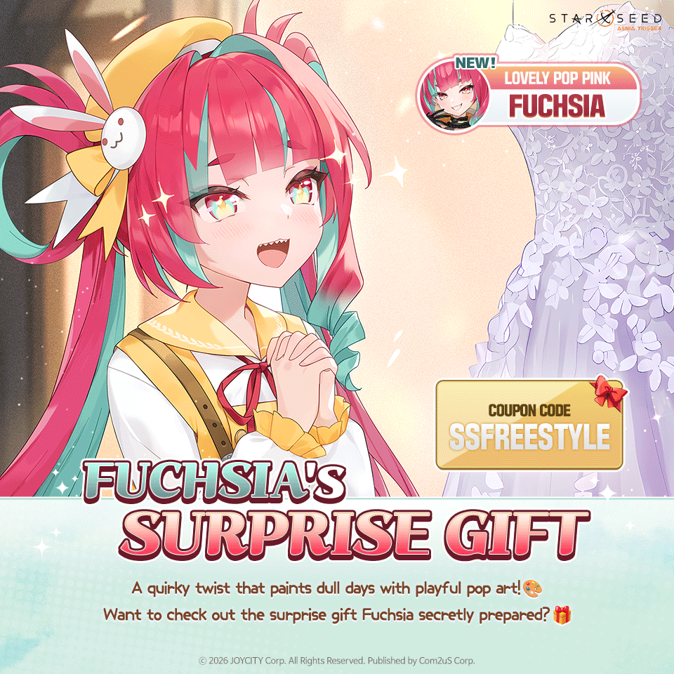 STARSEED_GLOBAL's tweet image. Hello, Architects! ⭐️

Boring? No thanks! Fuchsia's burst of electric inspiration! 🎨

community.withhive.com/starseed_jp/en…

Check out Fuchsia's surprise gift now!🎁

SSFREESTYLE

◈ Period

Apr. 8, After notice posting - Apr. 22, 4:55 PM PDT/ Apr. 22, 11:55 PM UTC

Enjoy! ♥️

#Starseed