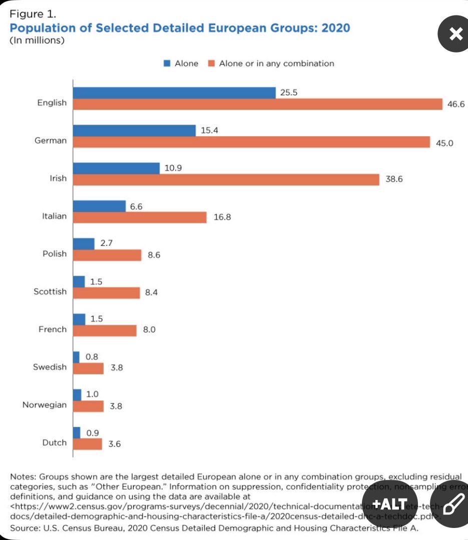 cattycow384's tweet photo. @RJ148833 @OffitCuff @BrilliantMaps 2020 census english went back to number 1. Also this is just self identification, english went to usa a long long time ago so its been forgotten for more recent immigration https://t.co/4wP4bszAhk