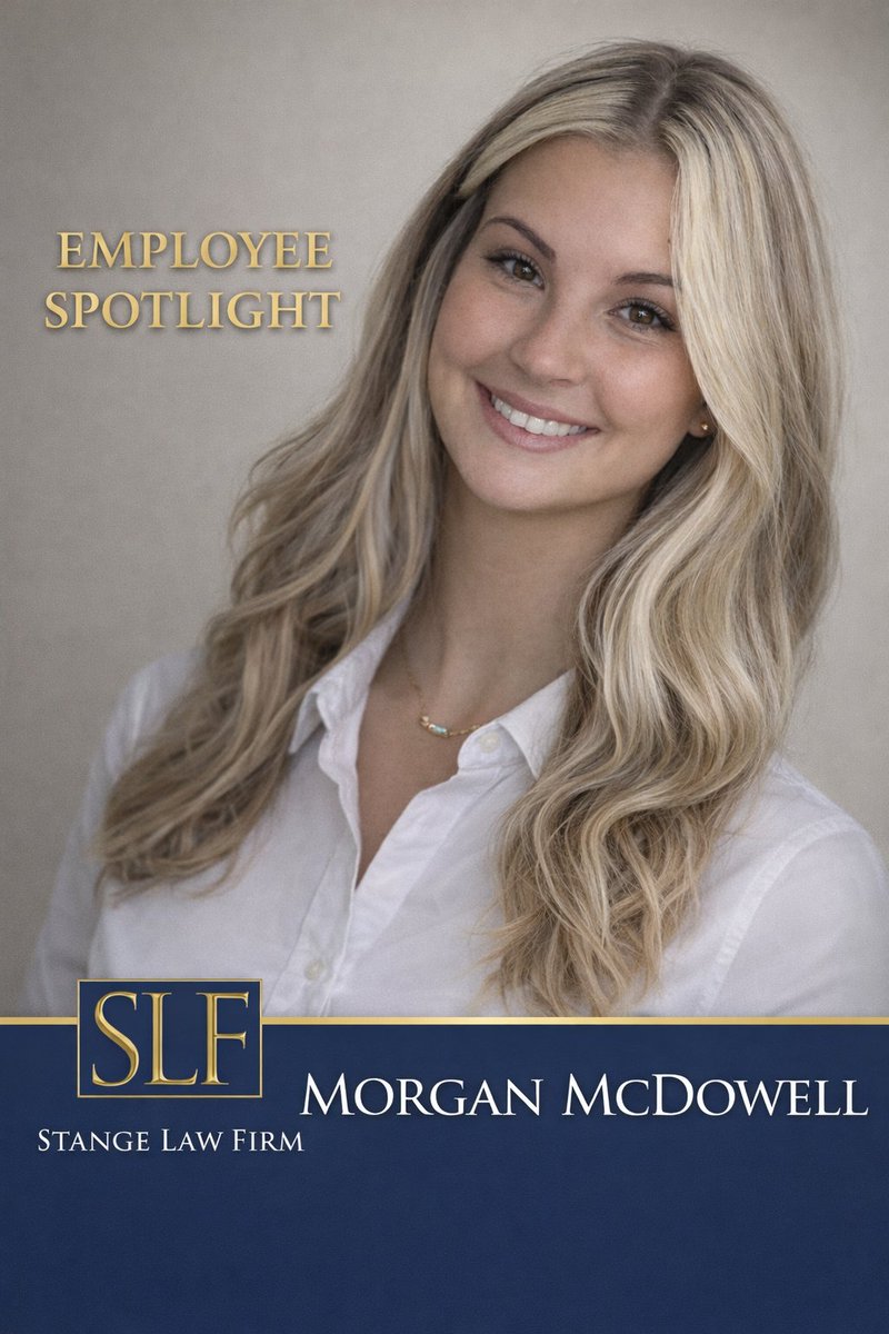 Stangelawfirm's tweet image. Employee Spotlight: Morgan McDowell 👏

Our Sr. Legal Assistant has been with us 3+ years and is passionate about helping clients through difficult moments with care and support. We’re grateful for all she does! #EmployeeSpotlight #StangeLawFirm